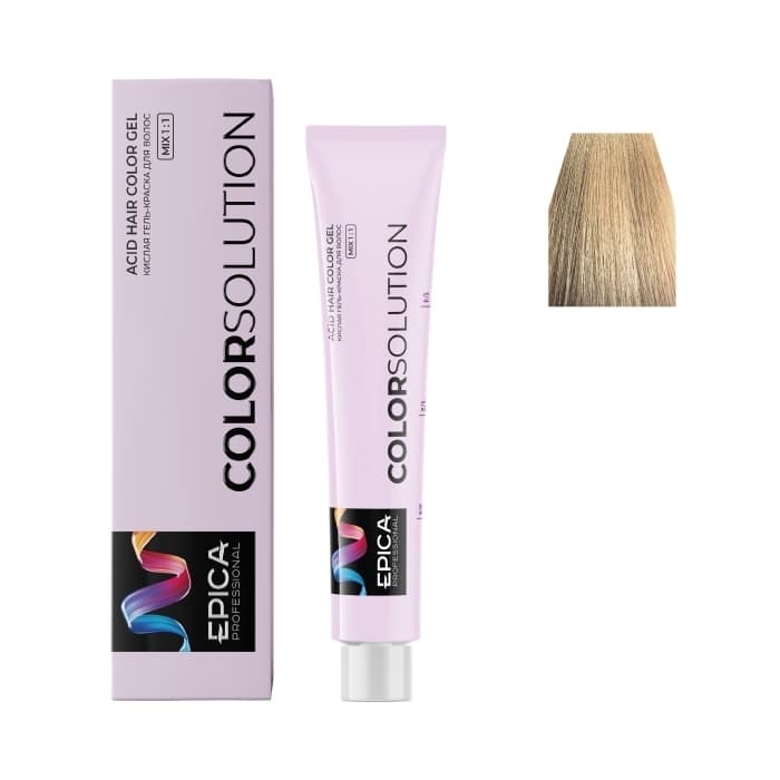 9.31 EPICA COLORSOLUTION Тонирующая кислая гель-краска блондин золотисто-пепельный, 100 мл.