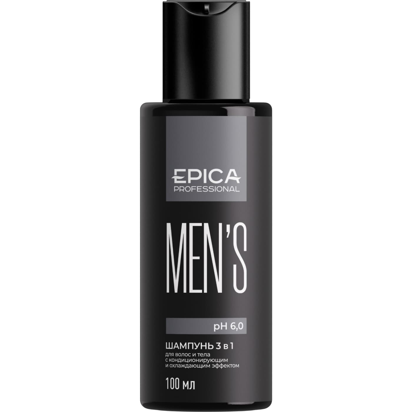 EPICA Men's 3 в 1 Универсальный мужской шампунь для волос и тела, 100 мл